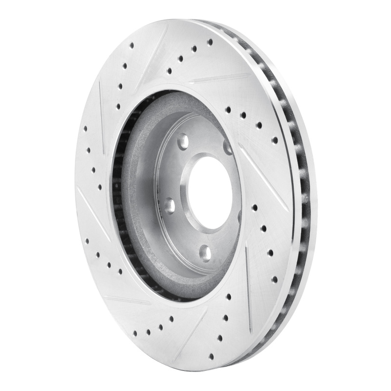 Infiniti JX35 Brake Rotor (1) - Front Right - R1 Concepts - Drilled & Slotted - Silver - `13-`25